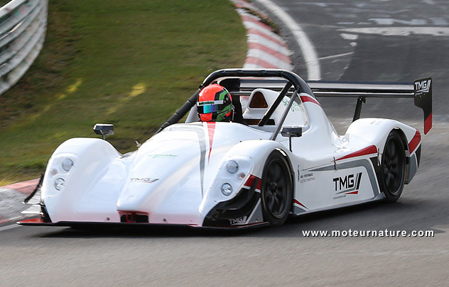 Toyota TMG EV P002 racing on the Nurburgring