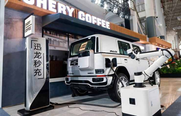 démonstration de la recharge ultra rapide Volt Dragon de Chery