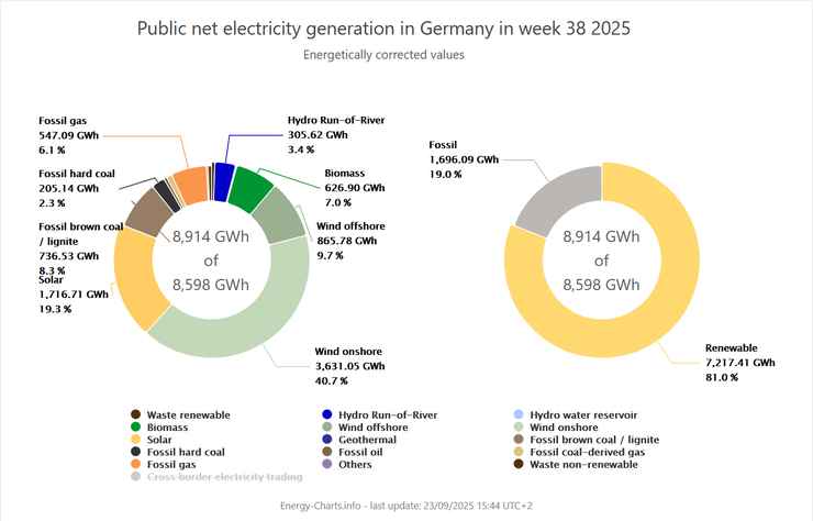 diagramme des différentes sources d'énergie en Allemagne