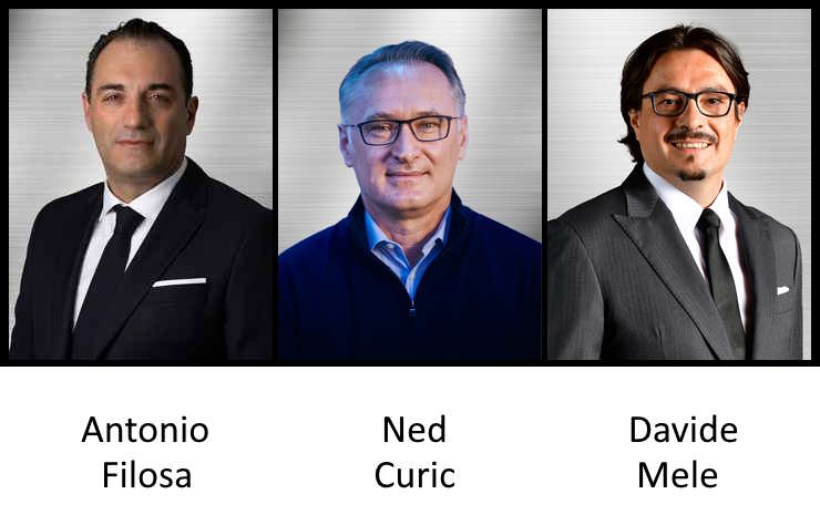 Antonio Filosa, Ned Curic et Davide Mele