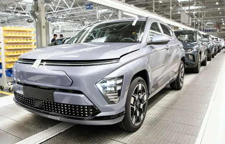 Hyundai Kona électrique de seconde génération à l'usine de production en Tchéquie