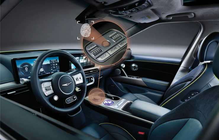 Genesis GV60 avec reconnaissance faciale et lecteur d'empreinte digitale