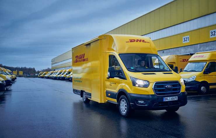 utilitaire électrique Ford e-Transit de Deutsche Post DHL