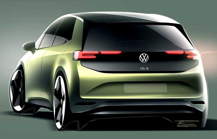 esquisse Volkswagen ID.3 restylée
