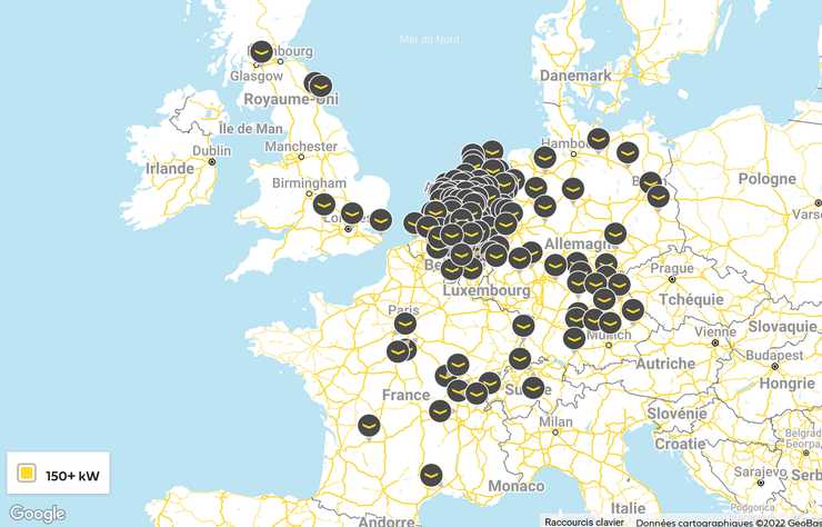 réseau de bornes de recharge rapide Fastned