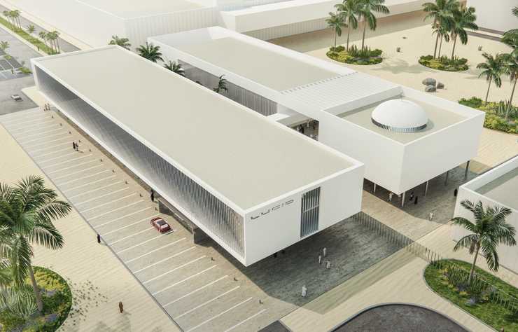 maquette future usine Lucid Motors en Arabie Saoudite
