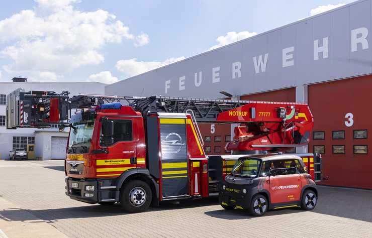 Opel Rocks-e électrique pour les pompiers de l'usine de Russelheim