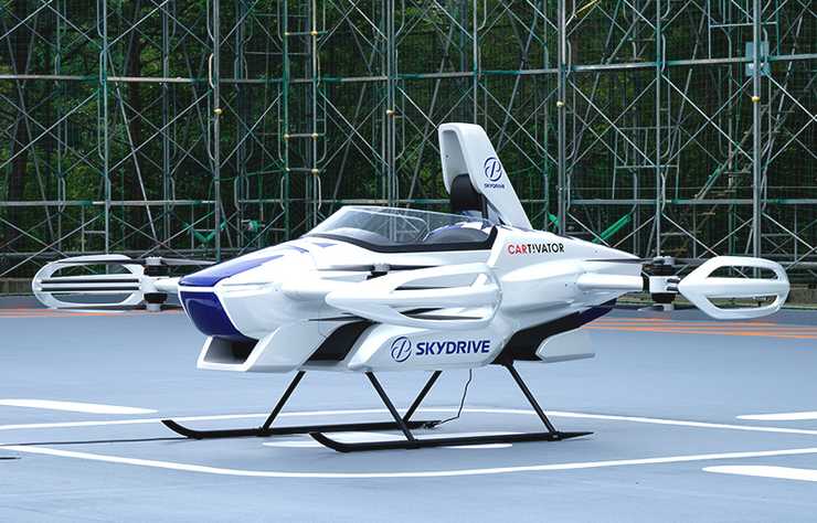 prototype de drone monoplace volant SkyDrive