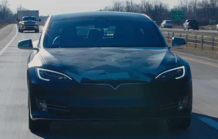 prototype Tesla Model S avec batterie Our Next Energy