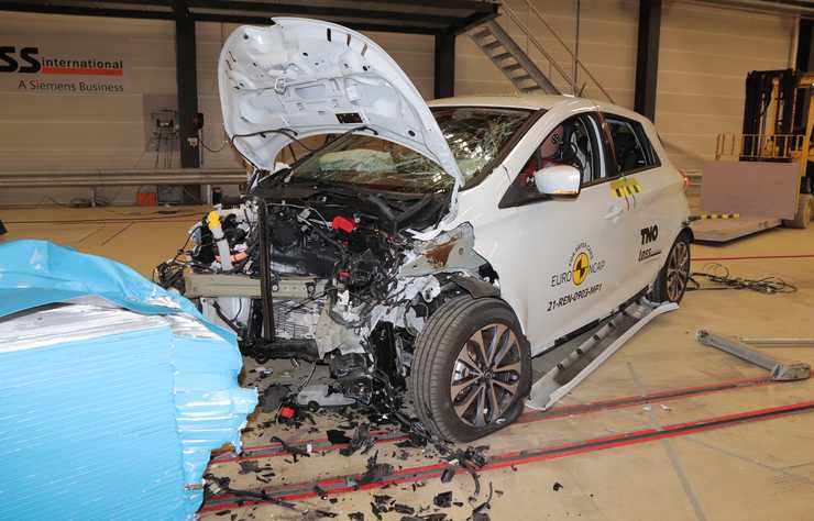 Renault Zoé électrique lors du test de l'EuroNCAP