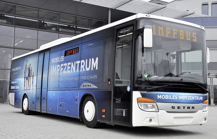 Autobus Setra pour vacciner contre le Covid