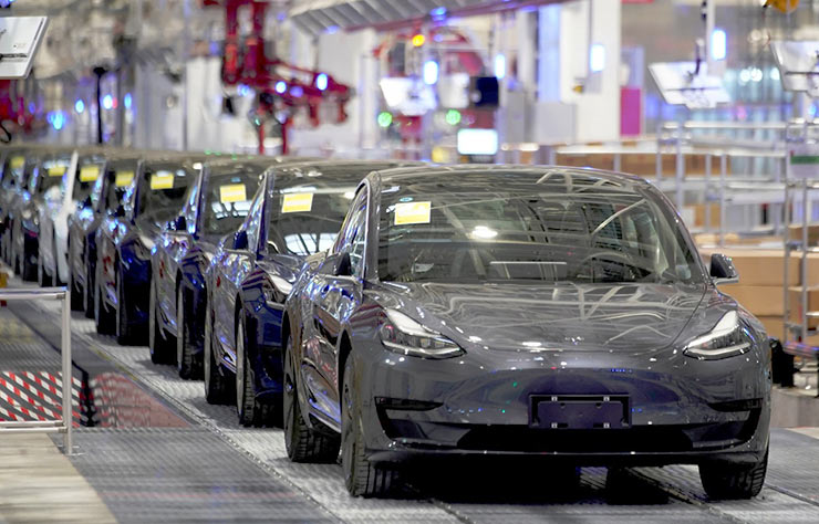 Usine de production de la Tesla Model 3