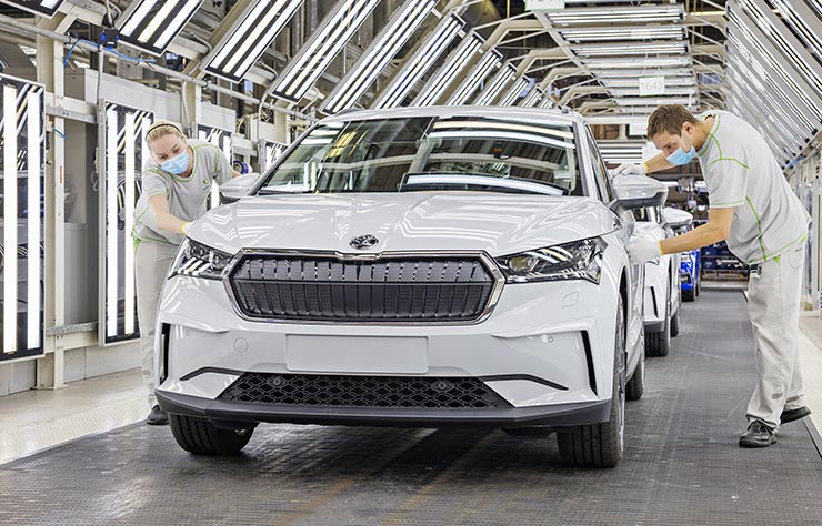 Usine de production de la Skoda Enyaq électrique