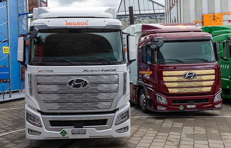 Poids lourds Hyundai Xcient à hydrogène