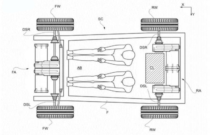 shéma architecture technique Ferrari électrique