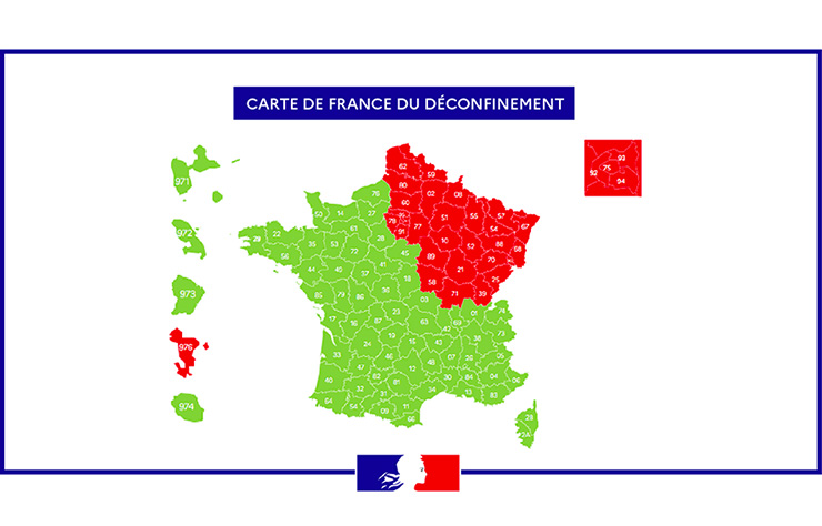 Carte de France du déconfinement