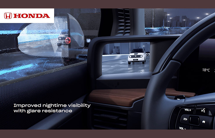rétrovision par caméra sur la Honda e électrique