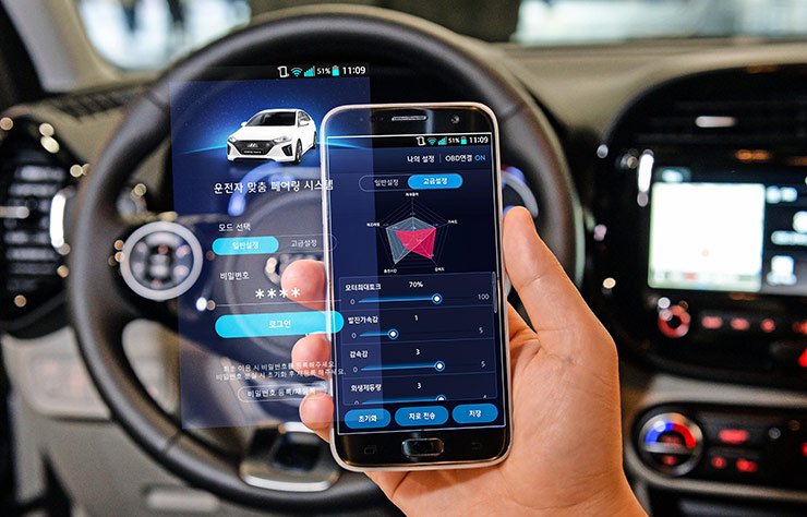 Contrôle et réglage d'une voiture électrique par smartphone