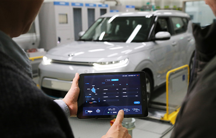 Contrôle et réglage d'une voiture électrique par smartphone