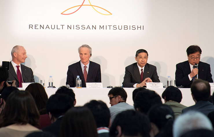Jean-Dominique Sénard, Thierry Bolloré, Hiroto Saikawa, Osamu Gato