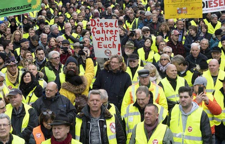 Manifestation de gilets jaunes en Allemagne pour le diesel