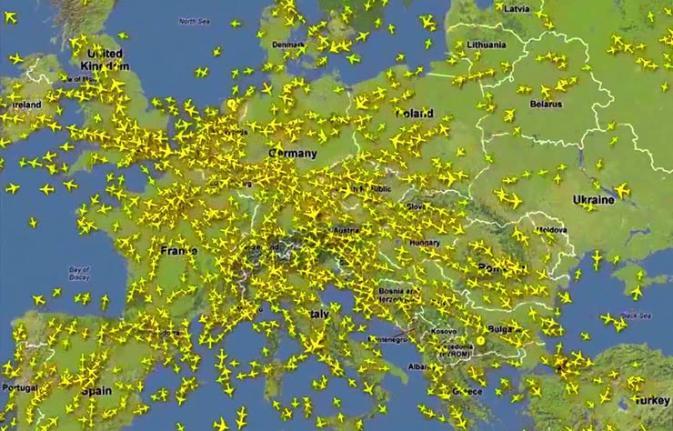 Traffic aérien en Europe