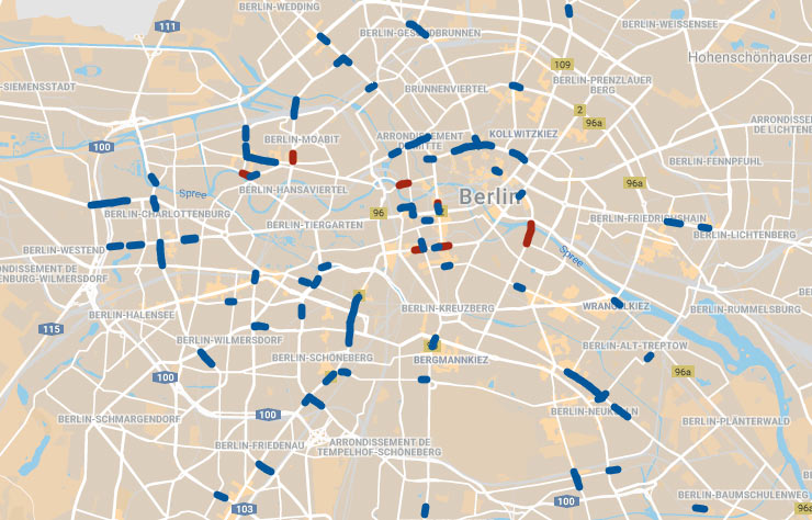 Plan des interdictions à Berlin