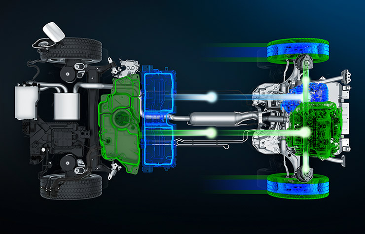Chaine de traction Peugeot Hybrid PHEV traction avant