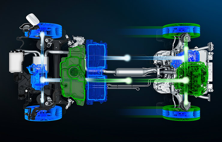 Chaine de traction Peugeot Hybrid4 PHEV