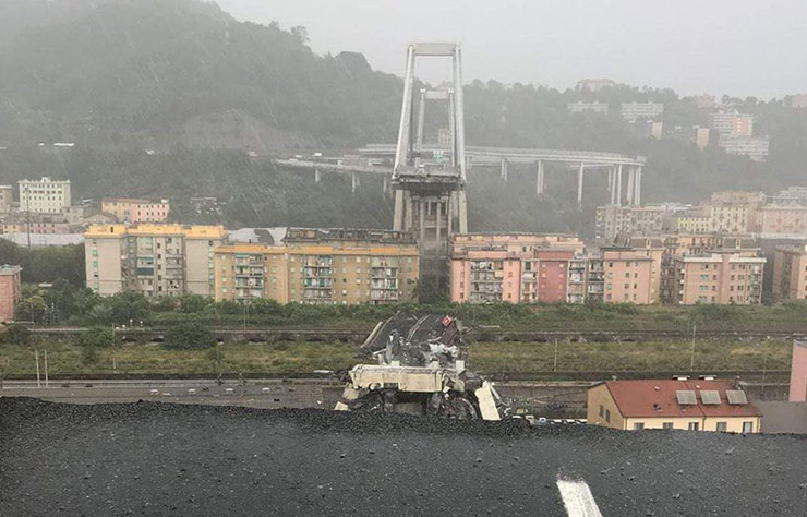 Le pont de Morandi à Gênes