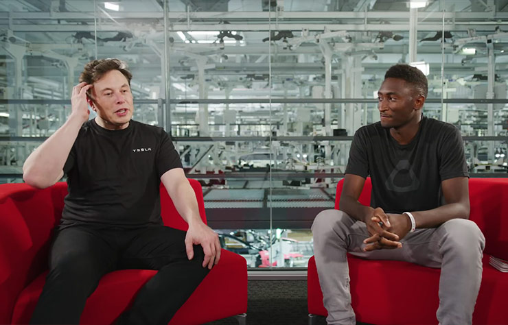 Elon Musk avec Marques Brownlee