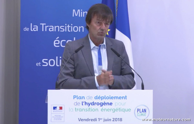 Nicolas Hulot lance le plan de déploiement de l'hydrogène