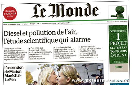 Couverture quotidien Le Monde