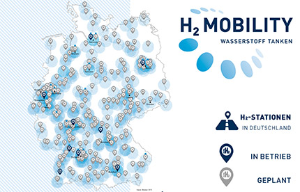 La carte des 400 stations d'hydrogène