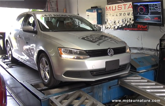 Volkswagen Jetta TDI sur un banc d'essai