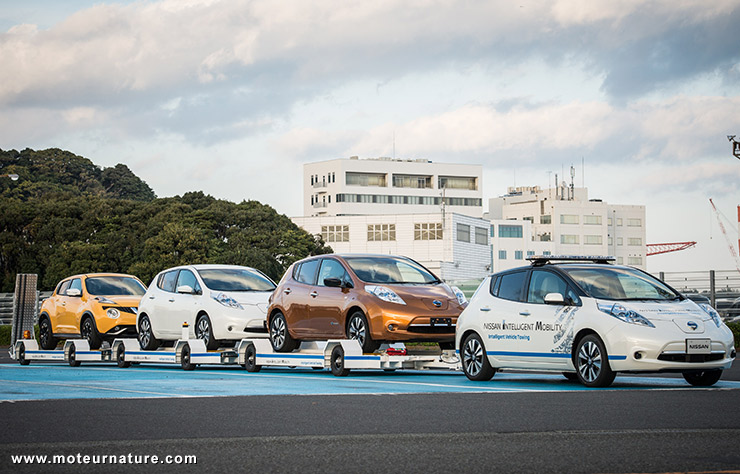 Remorquage autonome avec une Nissan Leaf