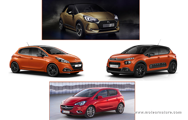 Citroën C3, DS3, Opel Corsa, Peugeot 208