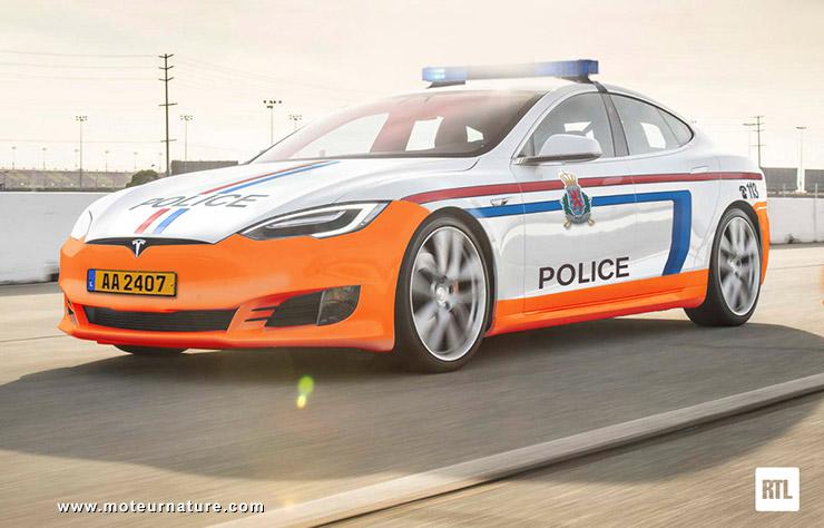 Tesla Model S police autoroutière du Luxembourg