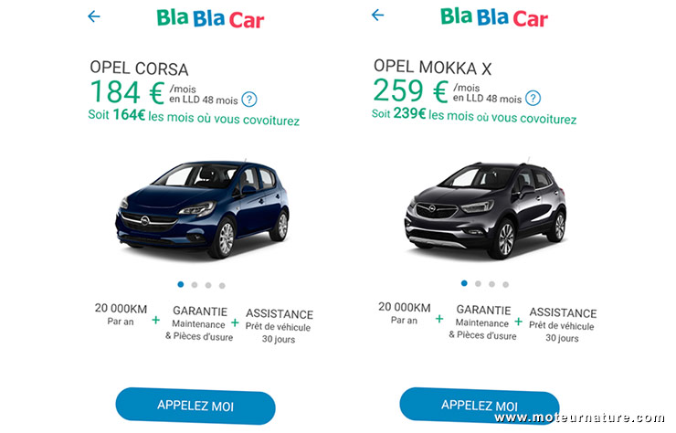 Des Opel chez Blablacar