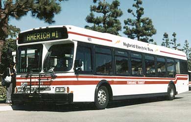 Bus hybride californien