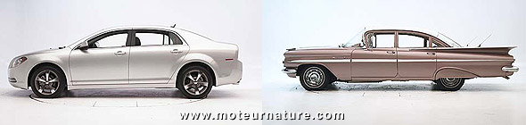 Malibu 2009 contre Bel Air 1959