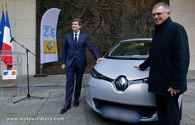 Arnaud Montebourg en Renault Zoe