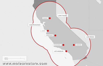 Stations de charge Supercharger de Tesla