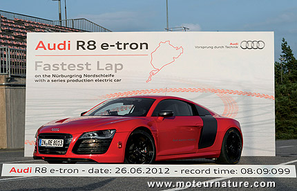Audi R8 e-tron, la plus rapide électrique au Nürburgring
