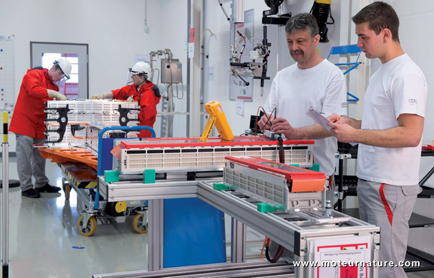 Salle de production de batteries chez Audi