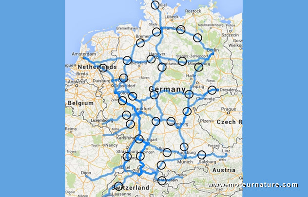 Réseau de bornes rapides superchargers de Tesla en Allemagne