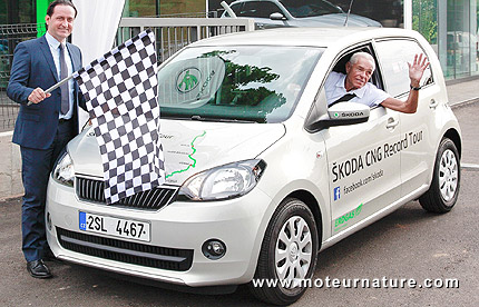 Skoda Citigo CNG GNV record tour