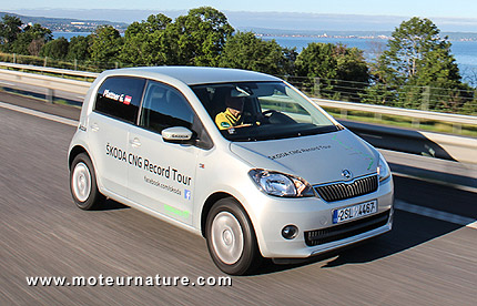 Skoda Citigo CNG GNV record tour