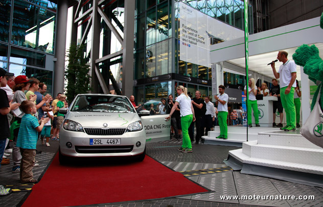 Skoda Citigo CNG GNV record tour