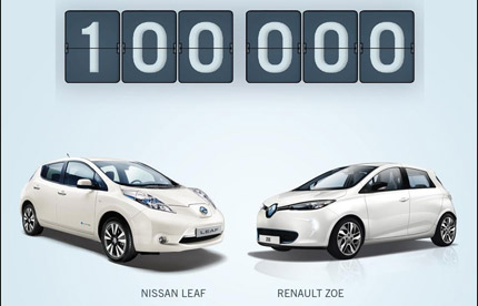 100000 véhicules électriques Renault et Nissan